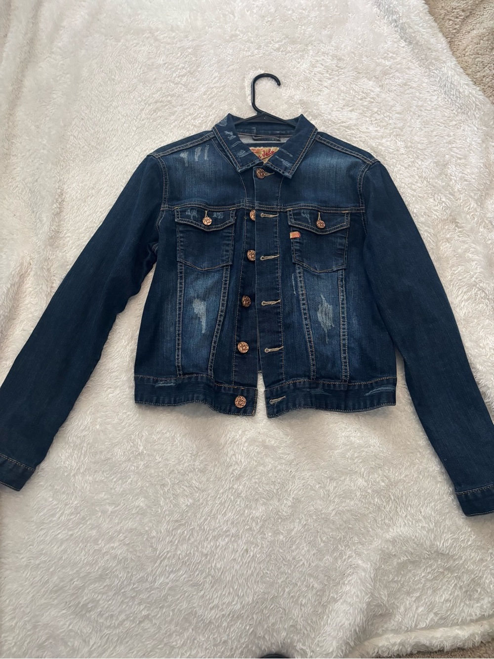 Dear John Dark Blue Distressed Denim Jacket